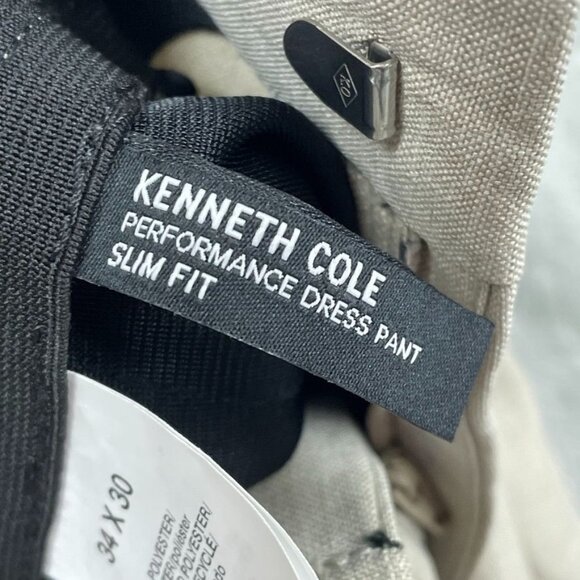 Kenneth Cole Reaction Slim Fit Performance Dress Pants Beige 34x30 a0982 - Picture 4 of 7
